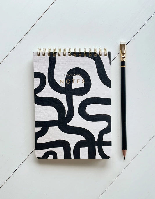 Notebook - Black & White Squiggle Jotter (Lined)