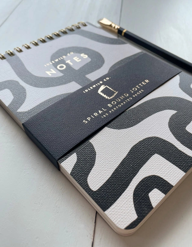 Notebook - Black & White Squiggle Jotter (Lined)