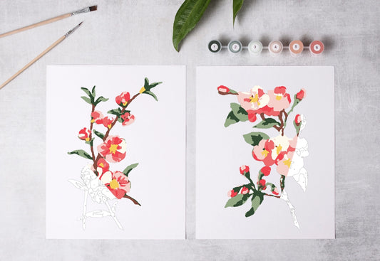 Paint-By-Numbers Kit: Cherry Blossoms