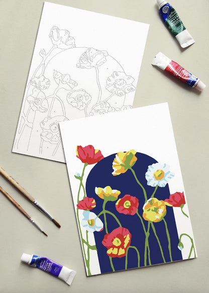 Paint-By-Numbers Kit: Field of Poppies