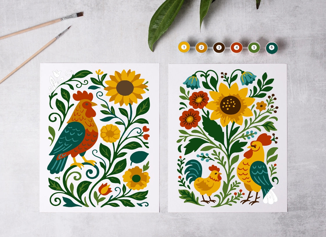 Paint-By-Numbers Kit: Flock and Flower