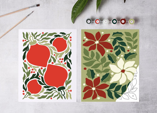 Paint-By-Numbers Kit: Holiday Blooms