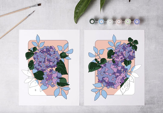 Paint-By-Numbers Kit: Hydrangea Garden