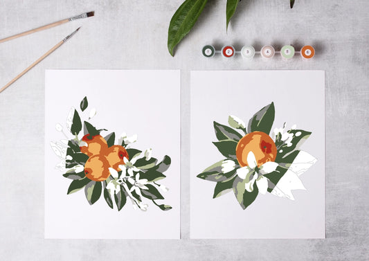 Paint-By-Numbers Kit: Orange Blossoms