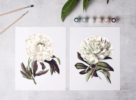 Paint-By-Numbers Kit: Peony Blossoms