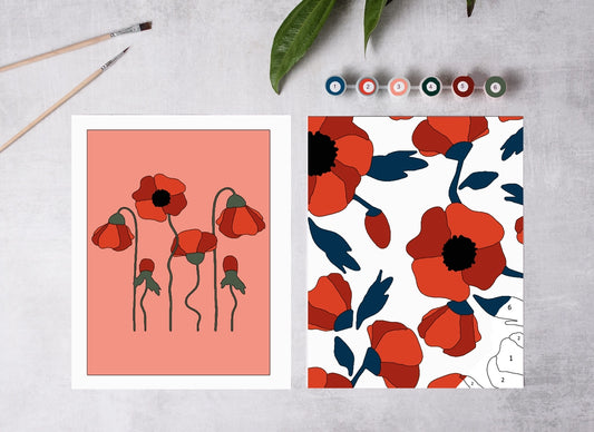 Paint-By-Numbers Kit: Red Poppies