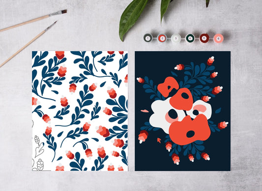 Paint-By-Numbers Kit: Red, White, & Bloom