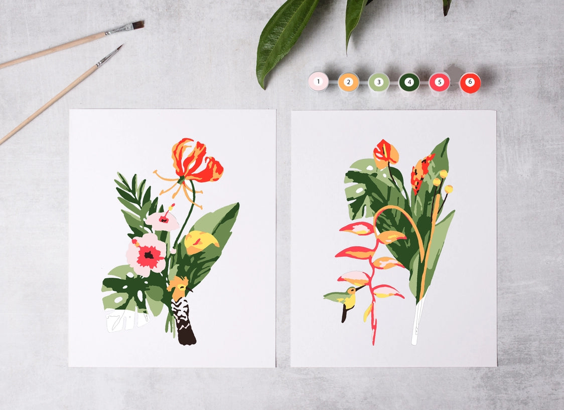 Paint-By-Numbers Kit: Tropical Garden