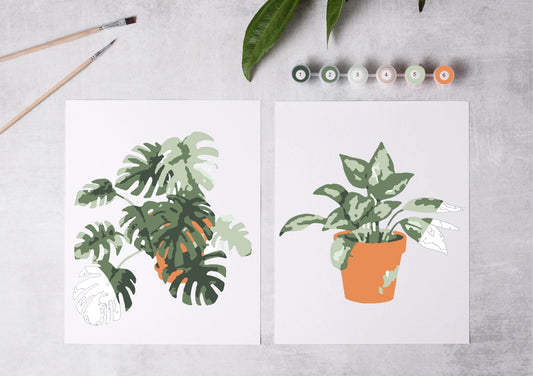 Paint-By-Numbers Kit: Tropical Plants