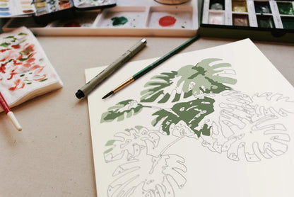 Paint-By-Numbers Kit: Tropical Plants