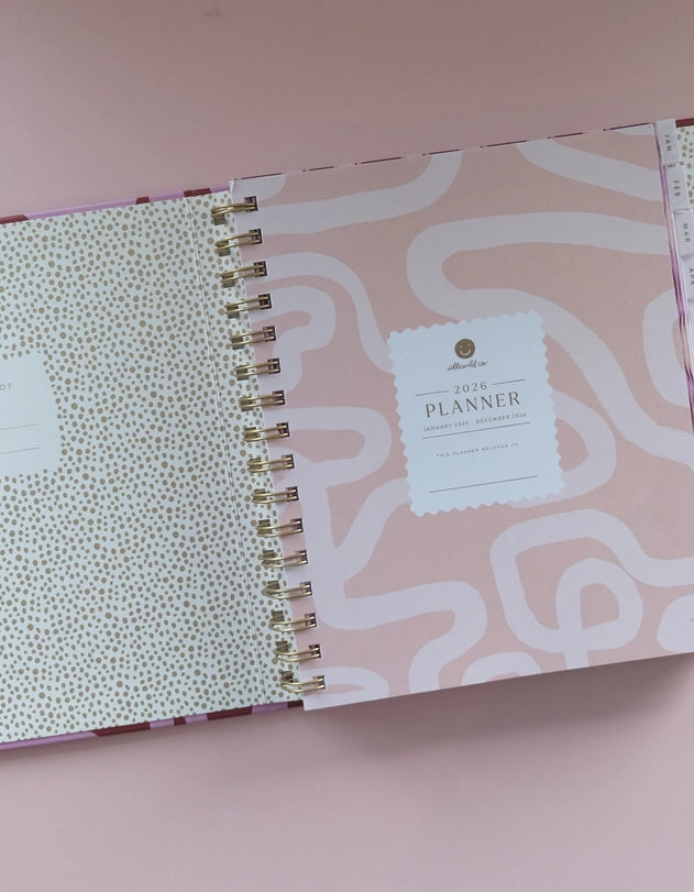 Planner - 2026 Hardcover, Magenta Squiggle