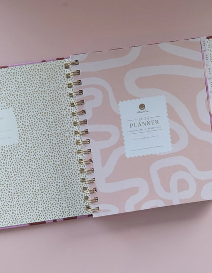 Planner - 2026 Hardcover, Magenta Squiggle