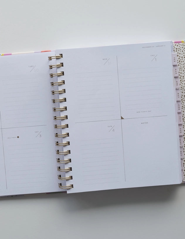 Planner - 2026 Hardcover, Magenta Squiggle
