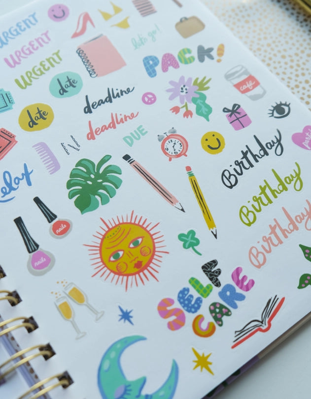 Planner - 2026 Hardcover, Magenta Squiggle