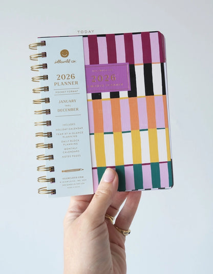 Planner - 2026 Pocket Size, Painted Stripes