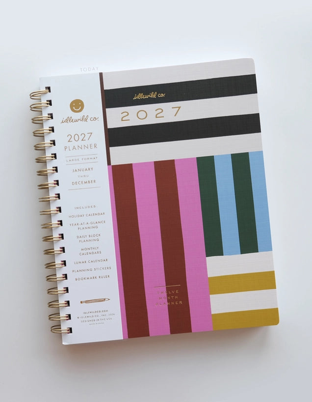 Planner - 2027 Large Format, Cabana Stripe