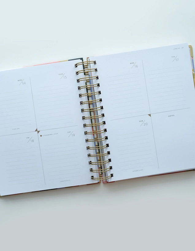 Planner - 2027 Spiral Bound, Patchwork Motif