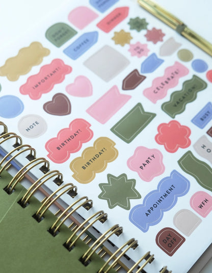 Planner - 2027 Spiral Bound, Patchwork Motif