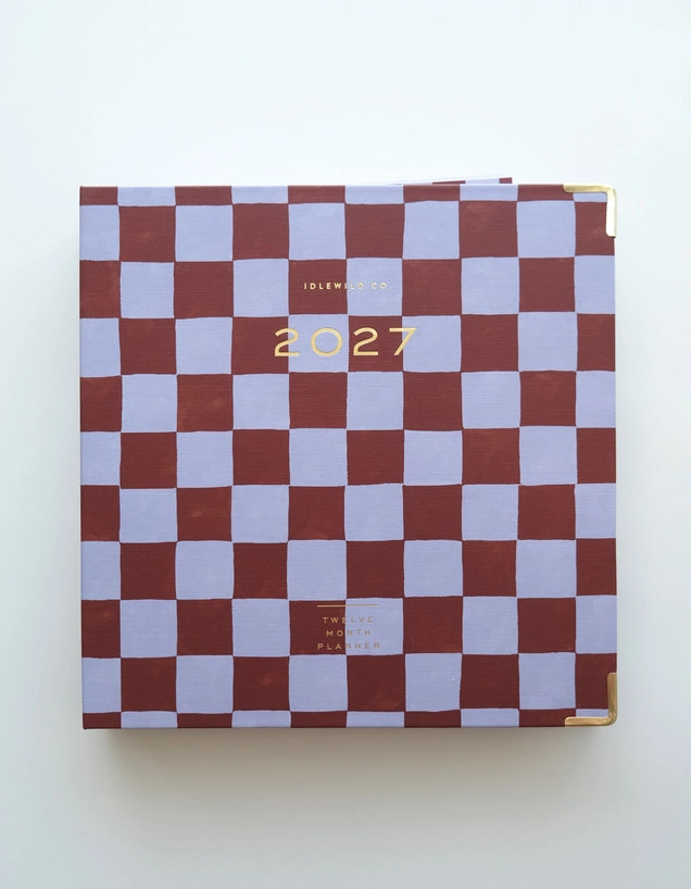 Planner - 2027 Hardcover Binder, Periwinkle Checks