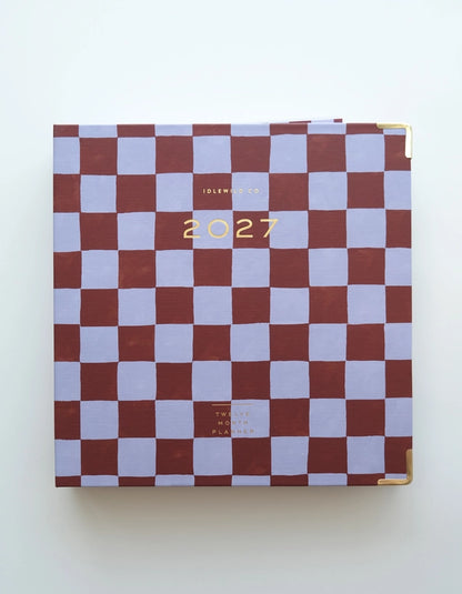 Planner - 2027 Hardcover Binder, Periwinkle Checks