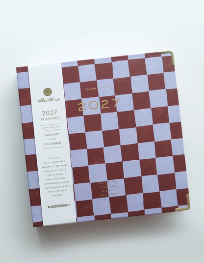 Planner - 2027 Hardcover Binder, Periwinkle Checks
