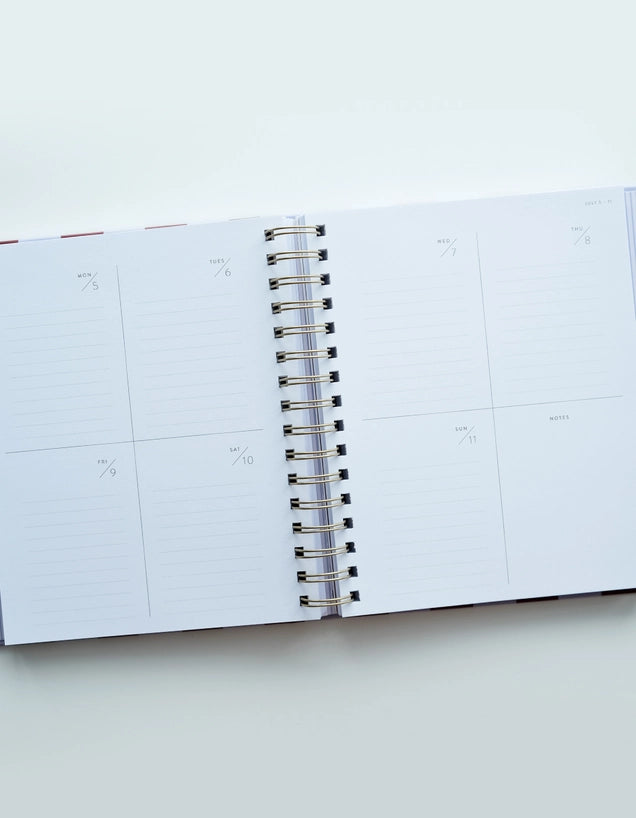 Planner - 2027 Hardcover Binder, Periwinkle Checks