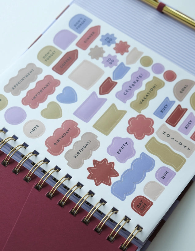 Planner - 2027 Hardcover Binder, Periwinkle Checks