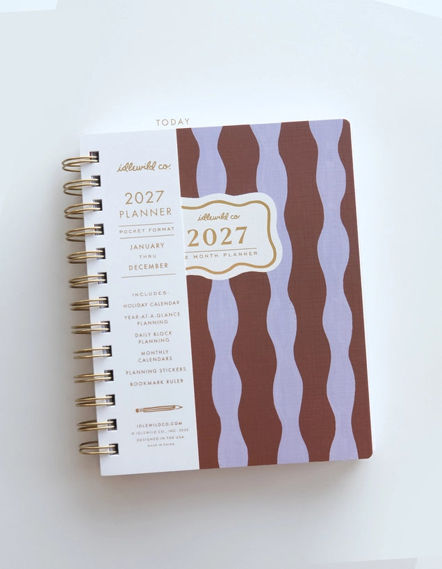 Planner - 2027 Pocket Size, Periwinkle Wave