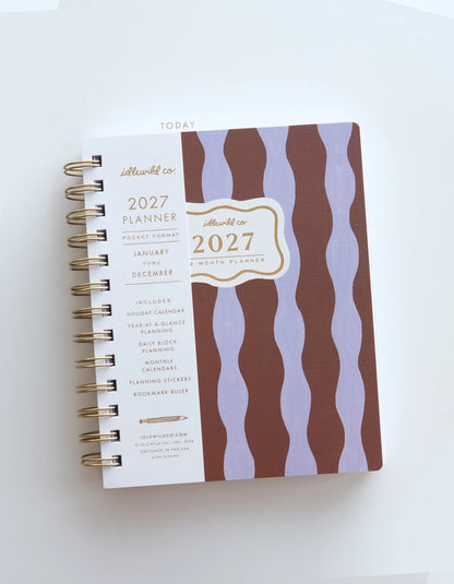 Planner - 2027 Pocket Size, Periwinkle Wave