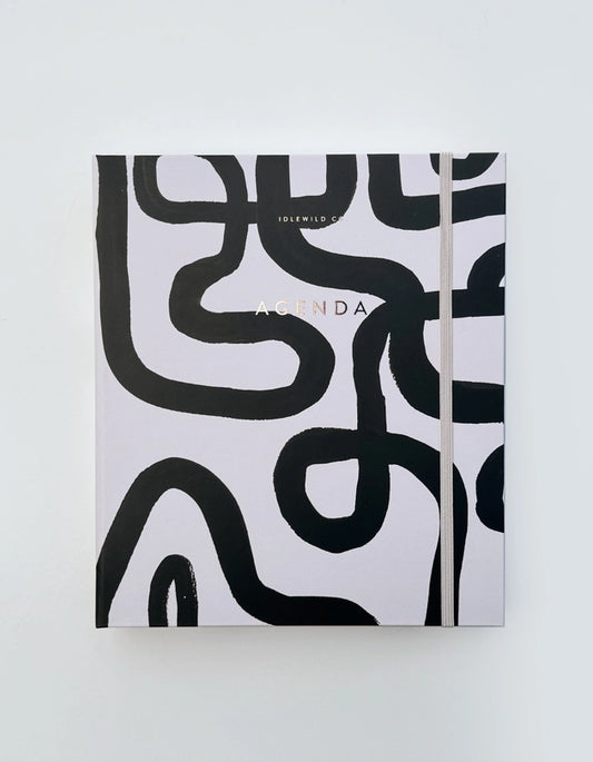 Planner - Black & White Squiggle Perpetual Non Dated