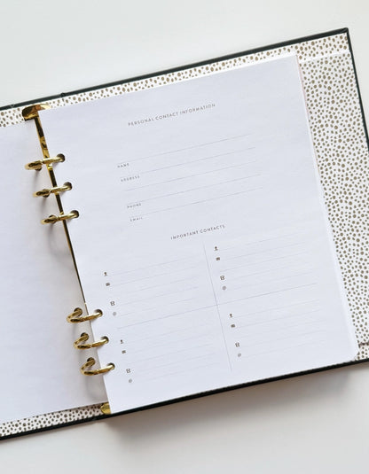 Planner - Black & White Squiggle Perpetual Non Dated