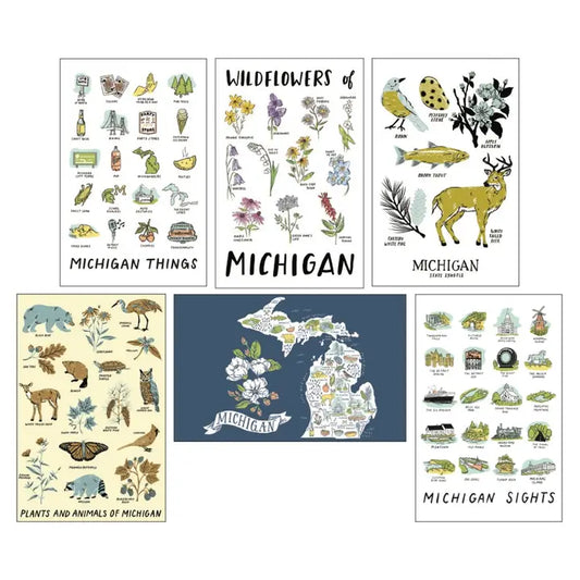 Postcard Set - Illustrated Michigan