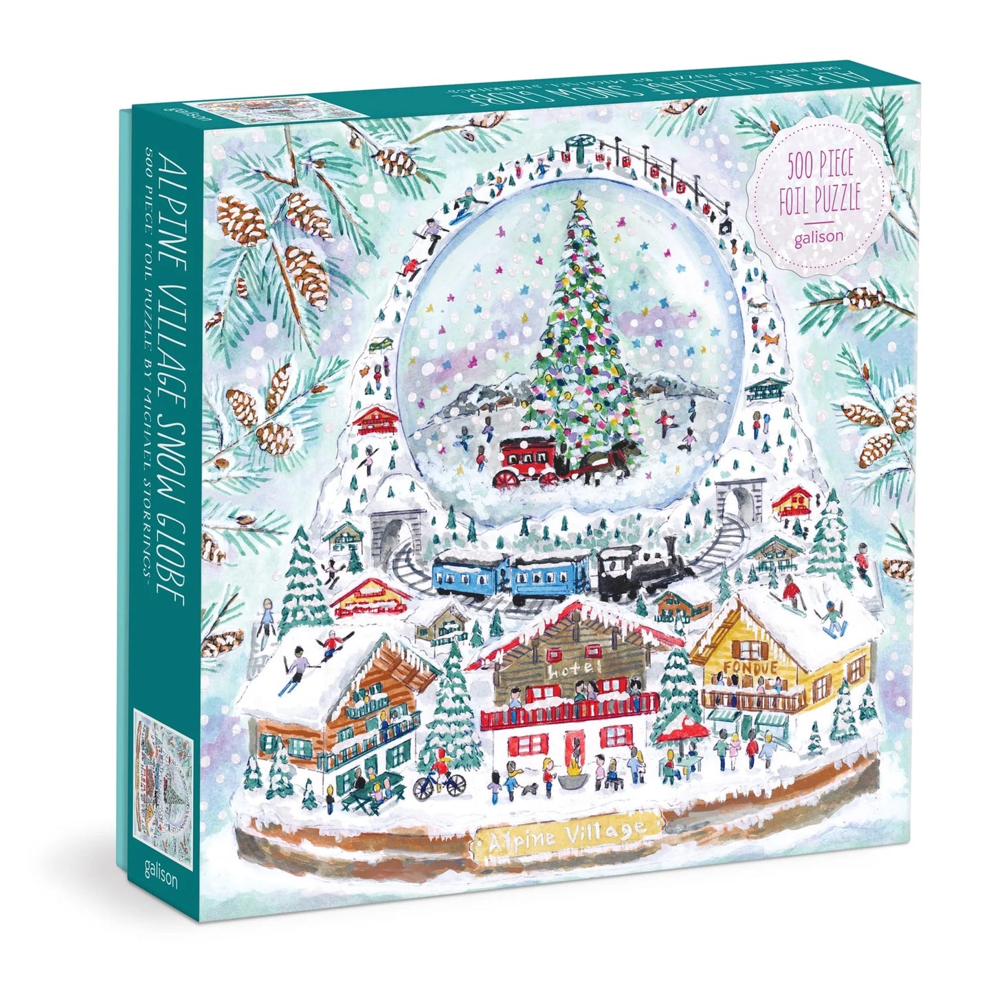 Puzzle - Michael Storrings Alpine Village Snowglobe (500 Piece Foil)