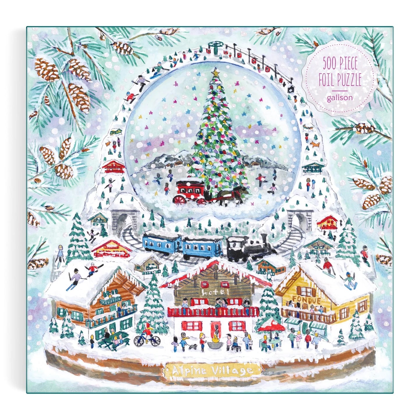 Puzzle - Michael Storrings Alpine Village Snowglobe (500 Piece Foil)