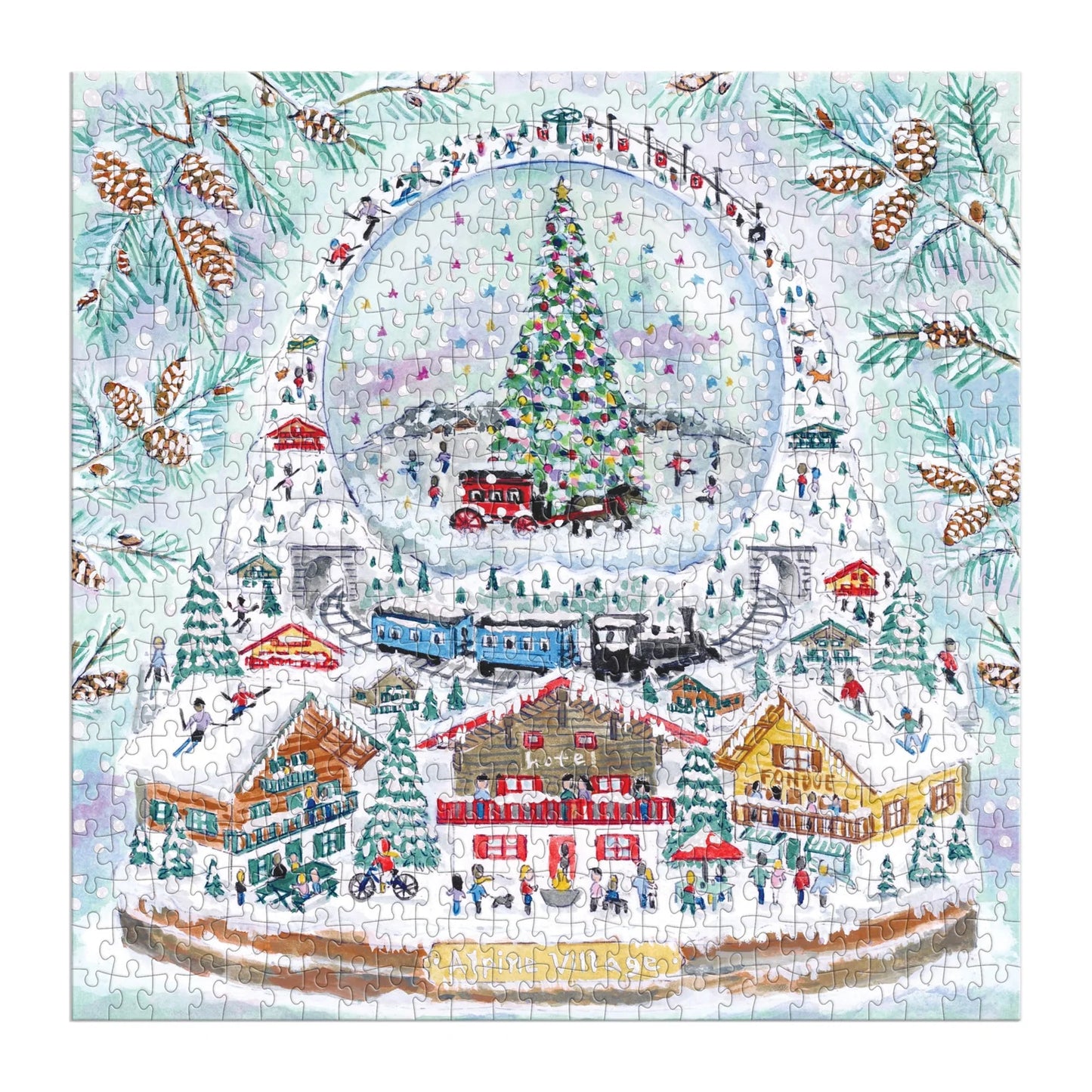 Puzzle - Michael Storrings Alpine Village Snowglobe (500 Piece Foil)