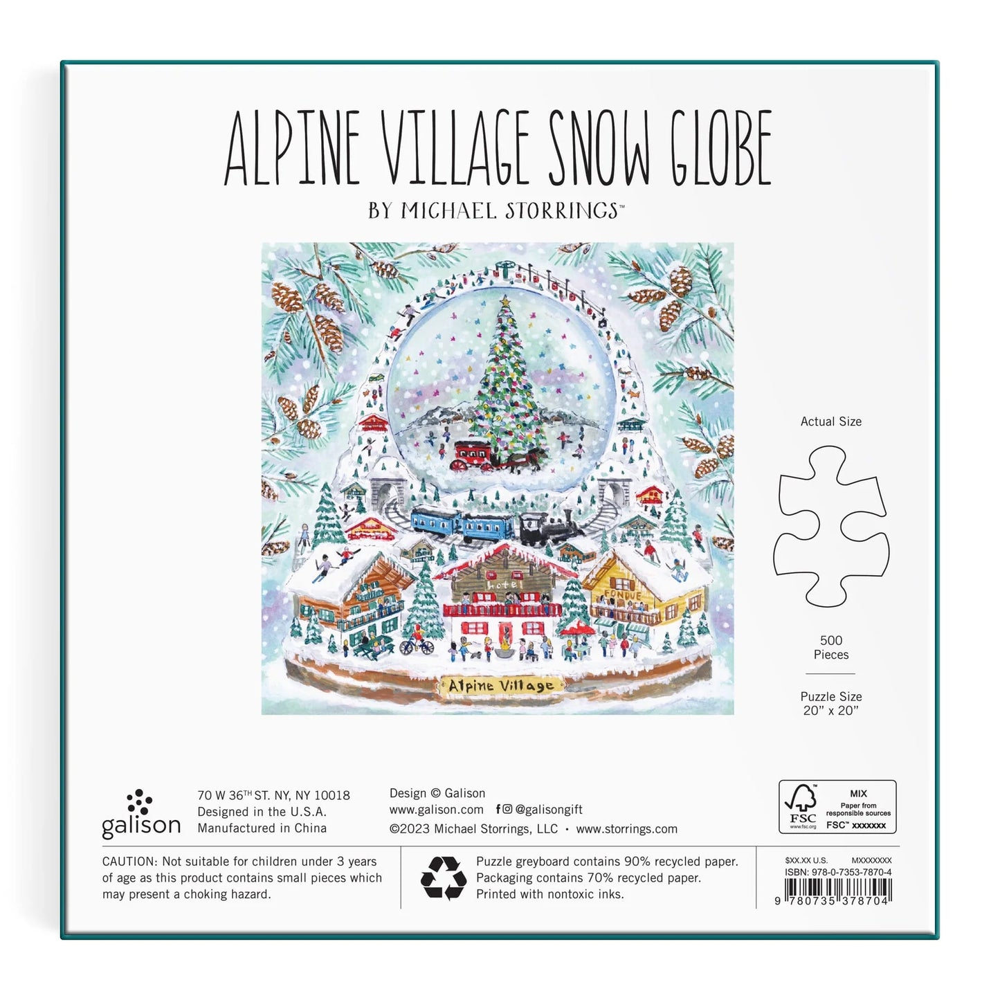 Puzzle - Michael Storrings Alpine Village Snowglobe (500 Piece Foil)