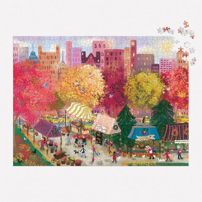 Puzzle - Joy Laforme Autumn At the City Market (1000 Piece)