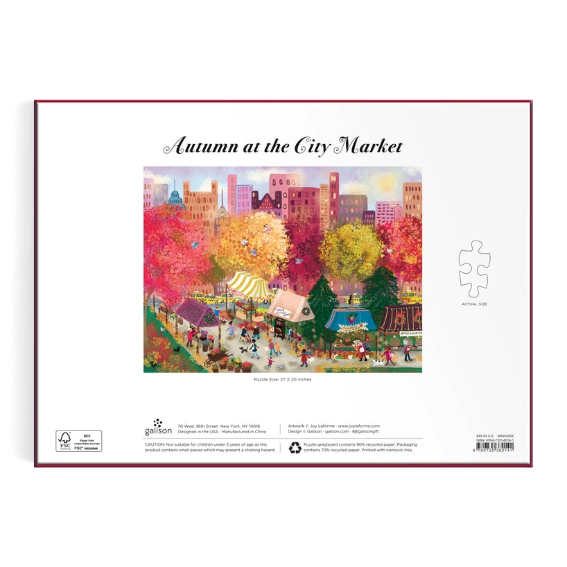 Puzzle - Joy Laforme Autumn At the City Market (1000 Piece)