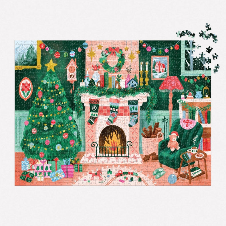 Puzzle - Cozy By the Fireplace (1000 Piece)