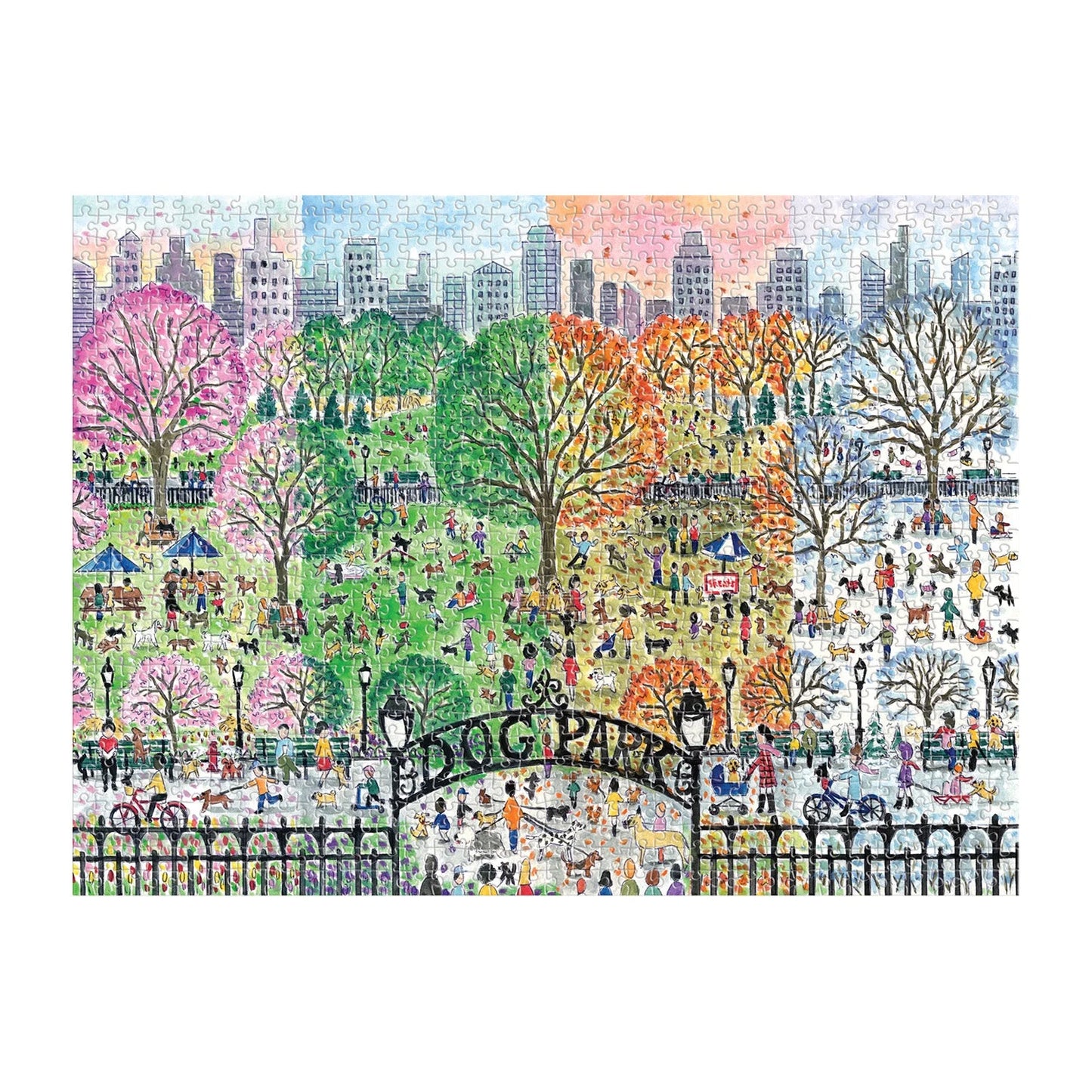 Puzzle - Michael Storrings Dog Park in Four Seasons (1000 Piece)