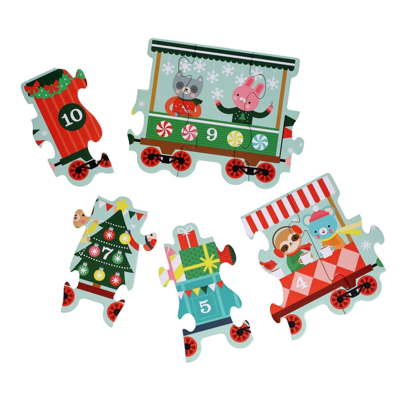 Puzzle - Christmas Train Shaped Floor Puzzle (30 Piece)