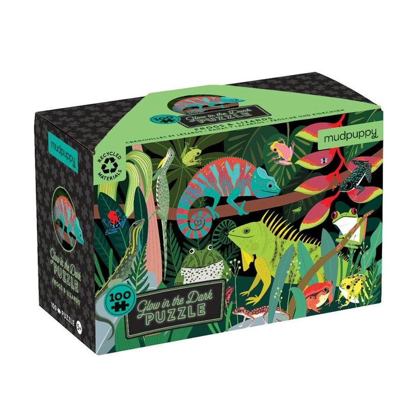 Puzzle - Frogs & Lizards Glow in the Dark (100 Piece)