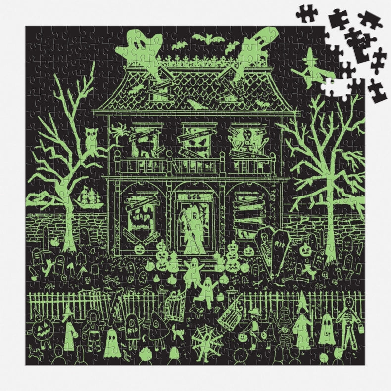 Puzzle - Michael Storrings Haunted House (500 Piece Glow in the Dark)