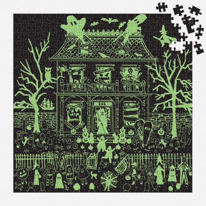 Puzzle - Michael Storrings Haunted House (500 Piece Glow in the Dark)