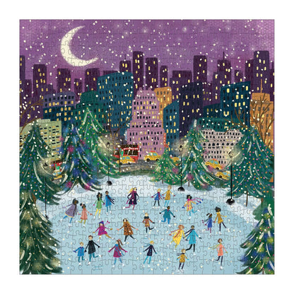 Puzzle - Merry Moonlight Skaters (500 Piece Foil)