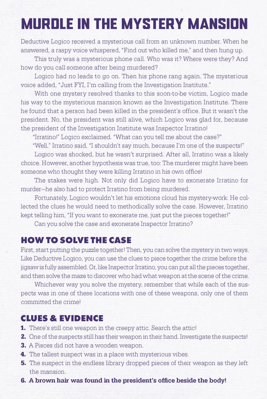 Puzzle - Murdle in the Mystery Mansion (500 Piece)