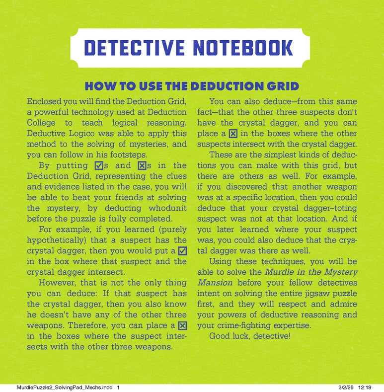 Puzzle - Murdle in the Mystery Mansion (500 Piece)