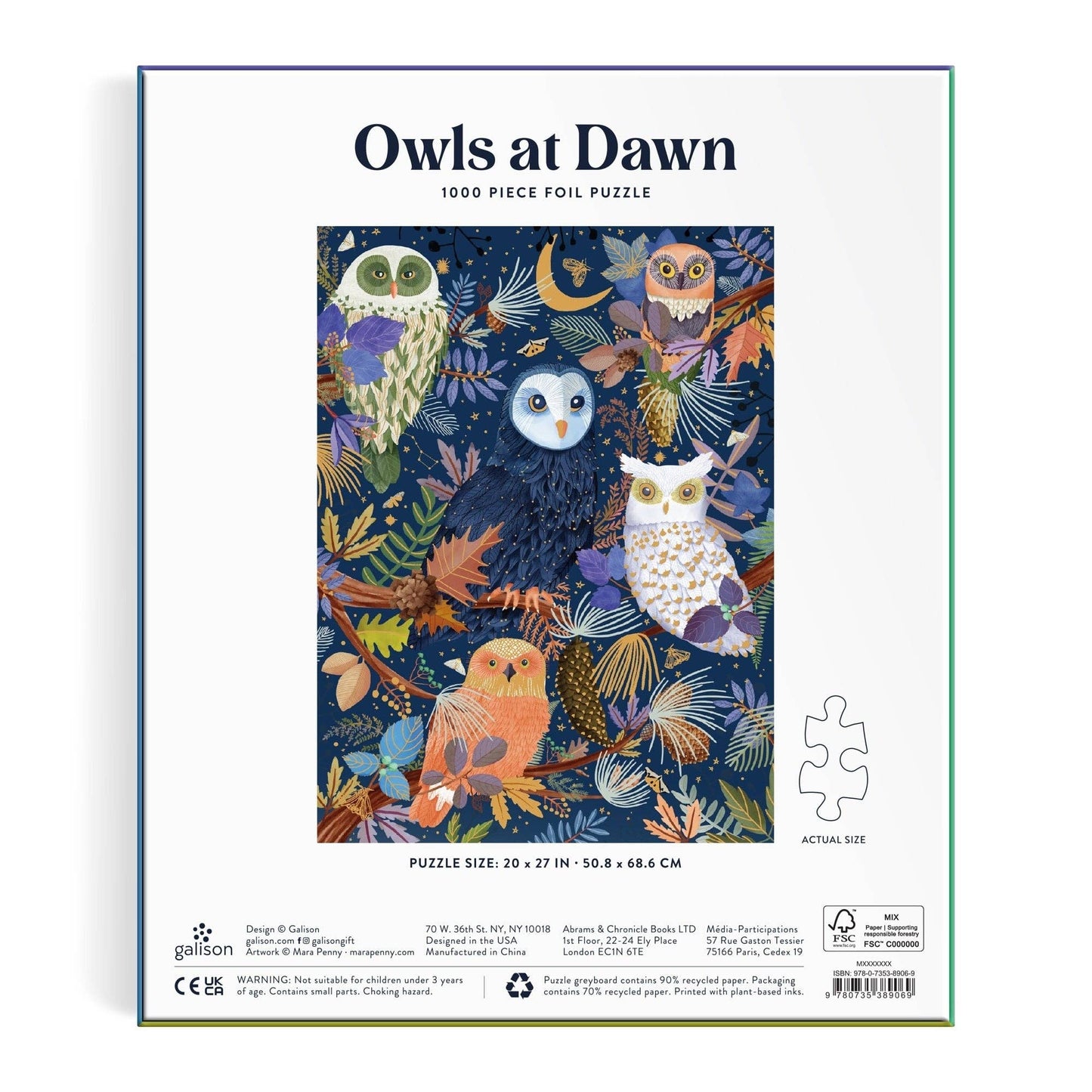 Puzzle - Owls at Dawn (1000 Piece Foil)