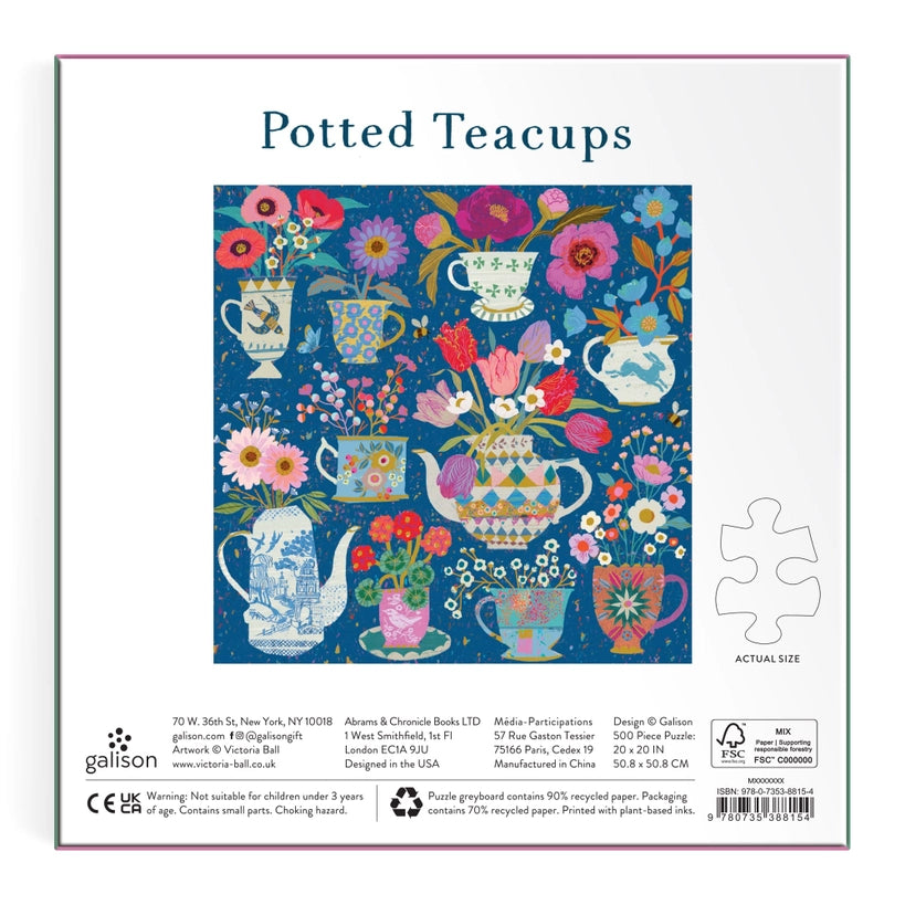 Puzzle - Victoria Ball Potted Teacups (500 Piece Foil)