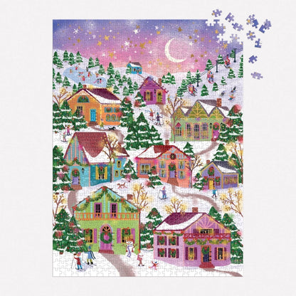 Puzzle - Joy Laforme Snowcap Village (1000 Piece Foil)